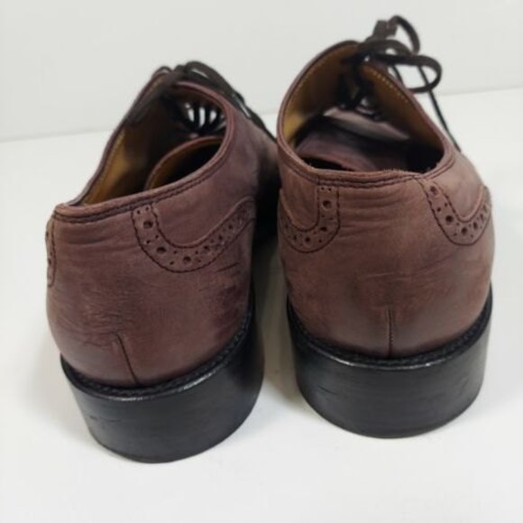 TOD'S MEN LEATHER Derby lace up SHOES 6.5 long wing tip oxford dress shoes casua - Picture 7 of 11